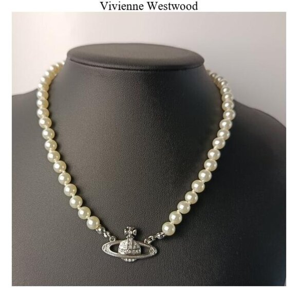 Vivienne Westwood Style Pearl Necklace Mini Bas Relief 1:1 - Picture 1 of 5